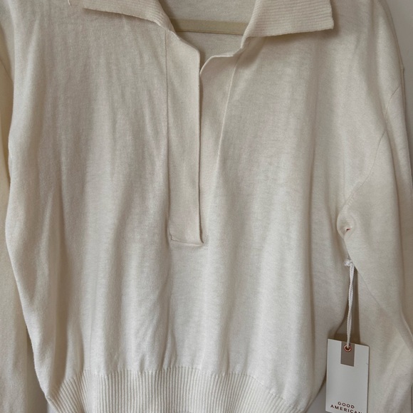 Good American Ivory Collared Henley Top - Picture 6 of 6